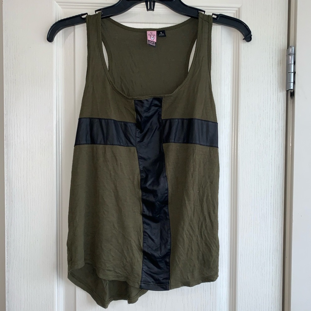 Green cross tank top